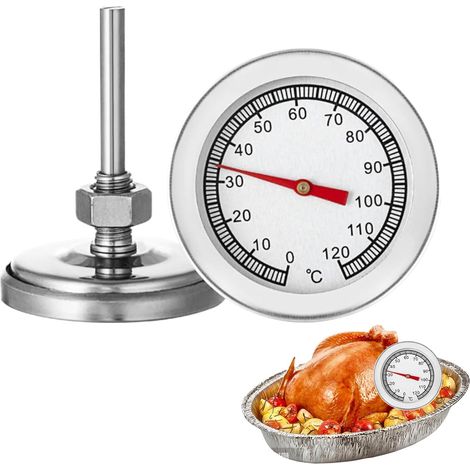 Thermomètre de Four en Acier Inoxydable,Thermomètre,BBQ Pizza Grill Thermomètre Jauge de température 120 ℃ pour la Cuisson au Barbecue (1/5)