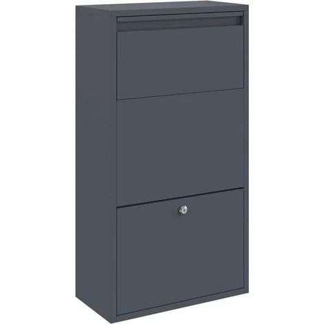 Boîte de dépôt de colis couleur anthracite, 44 x 22 x 82 cm, acier. (1/5)