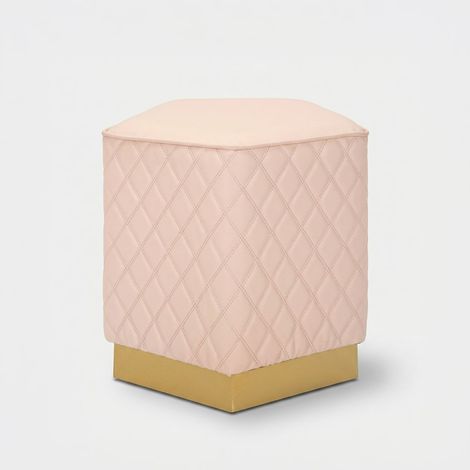 Gesteppter fünfeckiger Pouf aus Kunstleder Sharon Pentagonale (1/5)