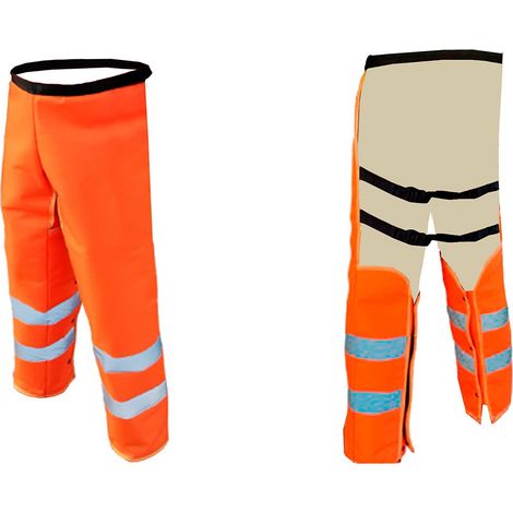 PATTONES - Zahon protector desbrozadora solapa broche naranja Talla L