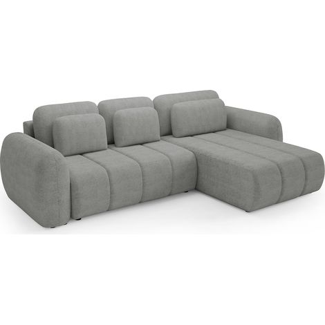 3-Sitzer-Wende-Ecksofa mit Bettkasten Cesar Hellgrau
