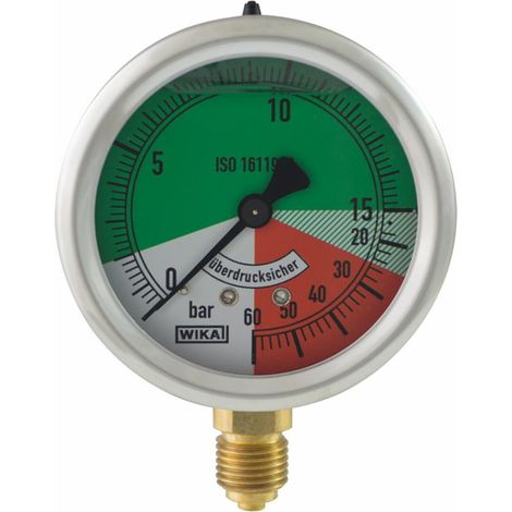 Manometro isometrico alla glicerina Ø 63mm con filetto M 1/4" cilindrico (1/2)