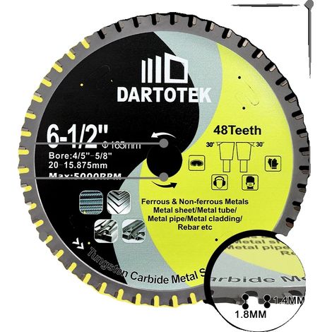 Lame de scie circulaire, 48 dents, en carbure de tungstène durable, 1Pc (1/2)