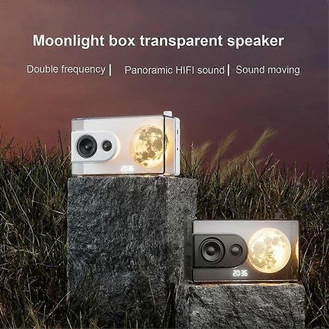 L'enceinte Bluetooth M6 Moonlight Music Box prend en charge la lecture de cartes TF, l'entrée AUX et la connexion à un ordinateur. Elle est également dotée d'une horloge transparente. (1/4)