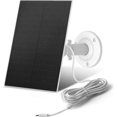 Panneau solaire USB 8 W pour caméras de sécurité, panneau solaire étanche IP65 pour l'extérieur avec support réglable, compatible avec les caméras à batterie rechargeables (8 W-1 pack) (1/5)