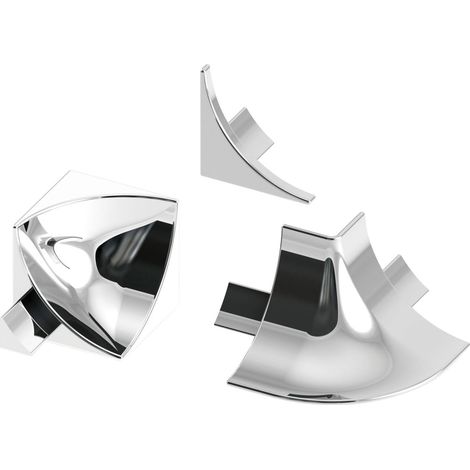 alfer Zubehör-Set 12 mm 12 mm PVC (Kunststoff) glatt Chrom Optik Sockelleiste (1/2)