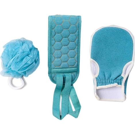 3 Pièces Gant Exfoliant de Crin Corps Sangle Lave Dos Sac à Savon en Jute Accessoires pour le Bain pour Bains Corps et Visage (1/4)