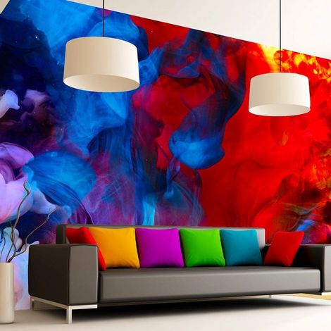 Papier peint flammes colorées - 200 x 140 cm