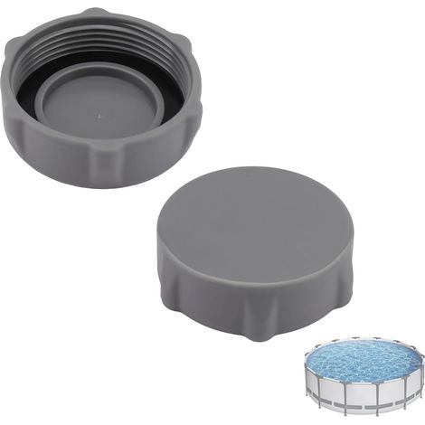 Couvercle de soupape de vidange pour piscine, Bouchon de vanne de vidange de Piscine,accessoire pour piscine P6H1158,pour P01006,Rechange Compatible avec Toutes les Piscines Jusqu'en 2023 (2 pièces) (1/5)
