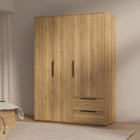 Armoire 3 portes FORTE ORKNEY OKYS831-D108 Chêne L144,4 x P59 x H200,1 cm (1/5)