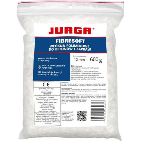 Jurga Fibresoft weiche Polymerfasern für Beton 12 mm 600 g