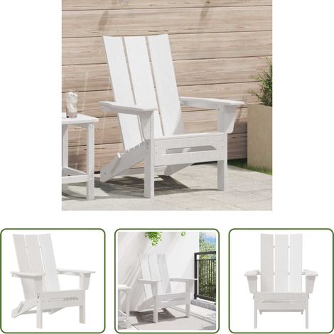 Gartenstuhl - Klappbarer Adirondack-Stuhl Weiß 80,5 x 74,5 x 92 cm HDPE (1/5)