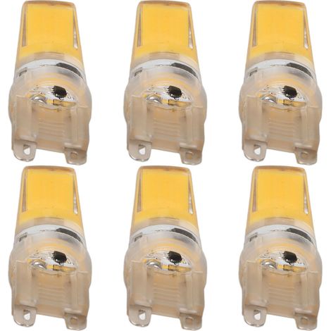 6er-Pack dimmbare G9 COB LED-Lampen, professioneller Ersatz für G9 LED-Lampen für Wand- und Tischlampen, 220 V, warmweißes Licht (1/5)