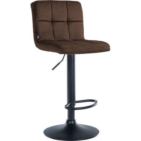 Tabouret de bar Pérou velours Marron Noir (1/5)