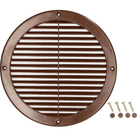 KOTARBAU Grille d'aération ronde Fi 200 mm marron avec moustiquaire (1/5)