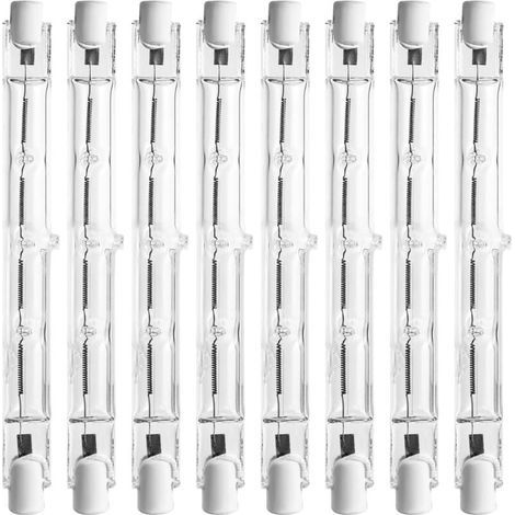 8 Lampadine Alogene R7s, 118mm 500W AC220-240V 2800K Bianco Caldo Dimmerabili per Lavoro, Lampada da Terra (1/4)