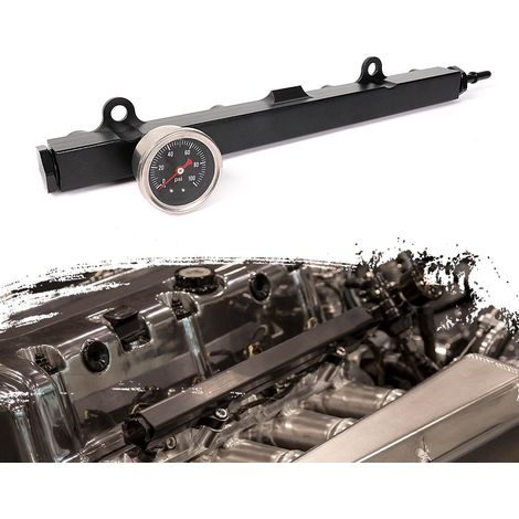K-series fuel rail with fuel gauge for Civic, Acura, K20, and K24 high-flow fuel rails (1/5)