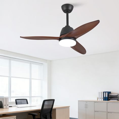 42 pouces Ventilateur de Plafond Moderne Noir, Intensité Variable avec 3 Températures de Couleur,Pales en Bois Massif,Commande Murale, Fonction Mémoire, Finition Élégante pour la Décoration du Salon (1/5)