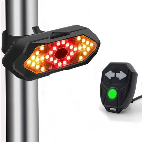 Fahrradrücklicht mit Blinkern – USB-aufladbar – Kabellose Fernbedienung – Wasserdicht (IPX4) – Ultrahelles LED-Sicherheitslicht (1/4)