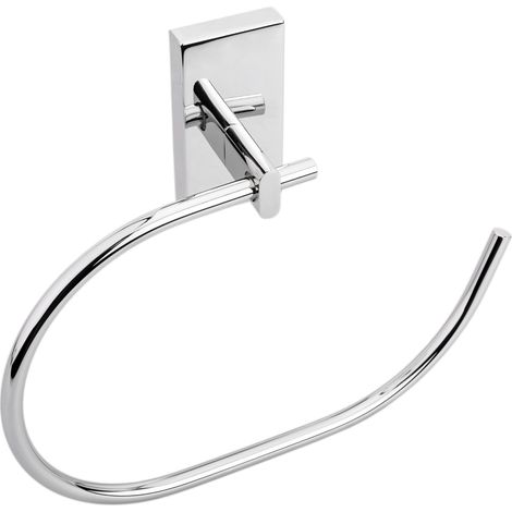 PrimeMatik - Porte serviette mural en chrome 200x184x39mm model Spool (1/5)