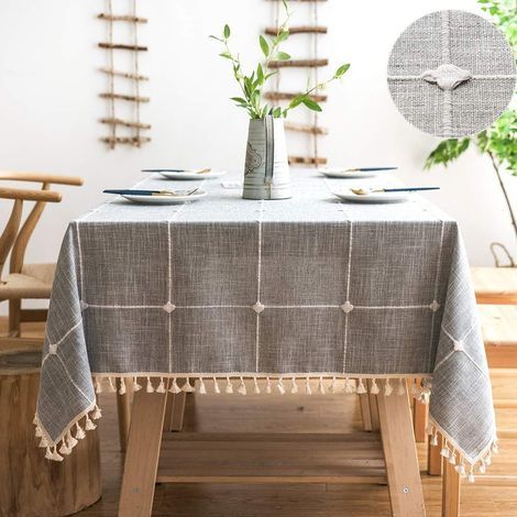 Nappe Rectangulaire Coton Lin Gris 100135 cmNappe Rectangulaire (1/5)