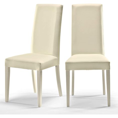 Sedia Nice Beige sedile ecopelle legno similpelle cucina sala da pranzo design moderna albergo ristorante