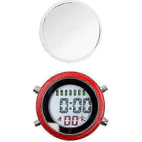 Réveils numériques étanches avec veilleuse, lot de 2, dimensions 4x4,5x1 cm, adaptés aux motos, voitures et salles de bains. (1/5)