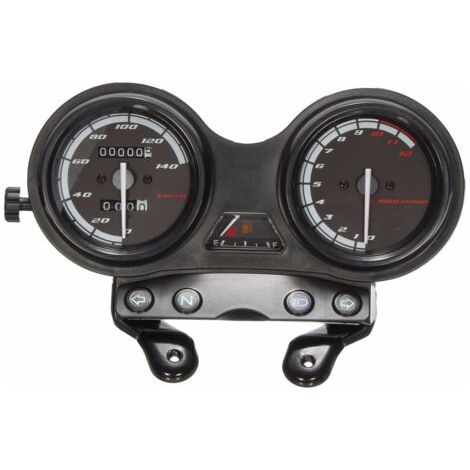 Sollbry Compteur de vitesse moto double jauge d'odomètre adapté pour YBR 125 DC 12V jauge d'huile moto 12000 tr/min LCD odomètre compteur de vitesse moto (1/5)