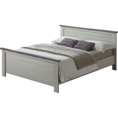 Lit adulte contemporain chêne clair/marron Solange (1/5)