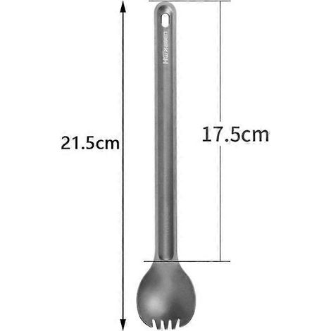 Cuillère en titane à long manche, cuillère-fourchette en titane pour le camping, cuillère de pique-nique