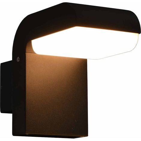 Lámpara LED de pared para jardín ovalada negra 9 W