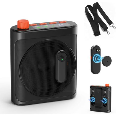 Amplificateur Vocal pour Enseignants avec Micro-cravate Magnétique, Mini Microphone et Haut-parleur Portables Mains Libres, Microphones Rechargeables pour Salles Classe/Réunions/Discours (1/5)