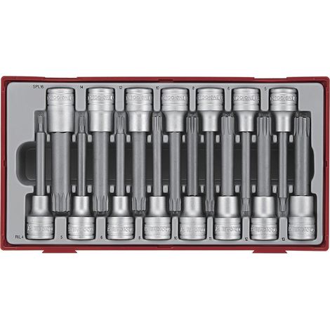 Jeu de douilles/ embouts ribe & spline TT1 tray 1/2 15 pièces Teng Tools TTRS15 (1/3)