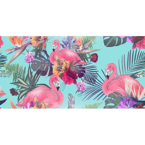 Papier peint panoramique Enfants - Flamants Roses - 195 cm x 98 cm (1/2)