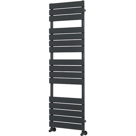 Milano Lustro Anthracite Flat Panel Heated Towel Rail Radiator - 1500mm x 450mm (1/4)