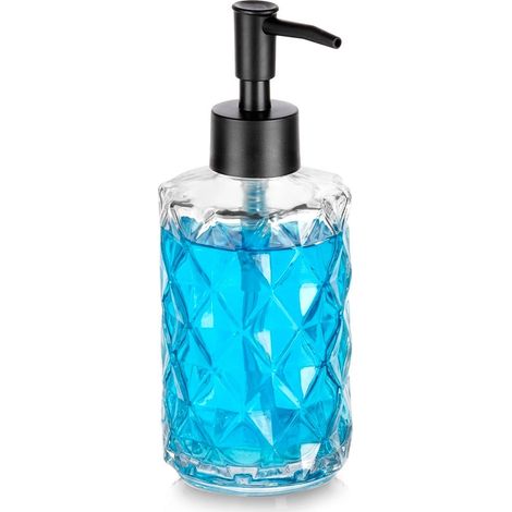 Dispenser di sapone in vetro, 330 ml - Trasparente, facile da riempire
