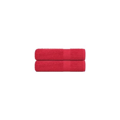 Asciugamani da bagno FROGN, set da 2, rossi, 70 x 140 cm, 360 g/m² - Crezuo (1/4)