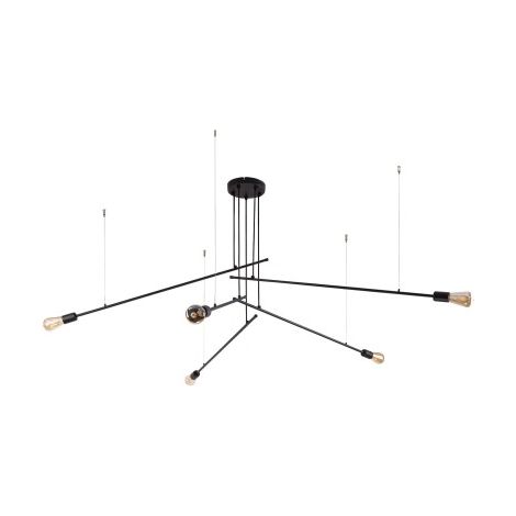 Suspension Nowodvorski Pile noire métal Ø200 5xE27