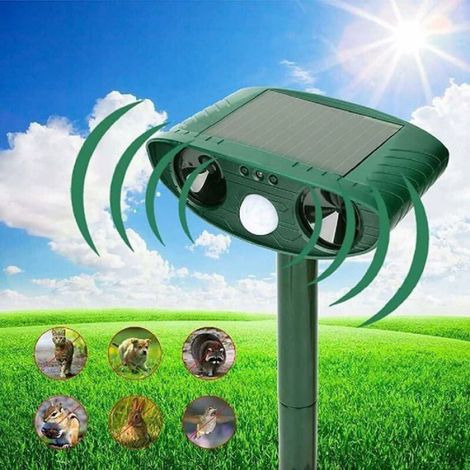 Répulsif Ultrason - Détecteur Mouvement PIR - Étanche - Solaire - Pour Chats Chiens Rongeurs - 8.5 x 37.5 x 15 cm (1/5)