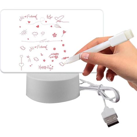 effaable Sec LED Tableau de Notes de Bureau avec veilleuse (1/5)