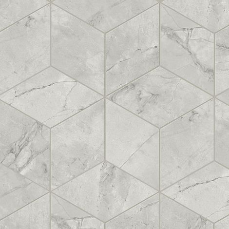 Mosaïque effet Marbre Gris Mist Hexa Cube 35x30x0,9 cm Silk Montira - Mur intérieur (vendu par carton de 0,42 m²) - RO'MA CARRELAGE