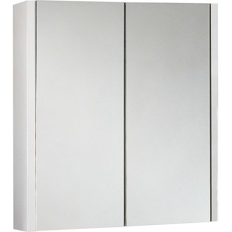 Nuie Parade 2-Door Mirrored Bathroom Cabinet 600mm Wide - Gloss White (1/5)