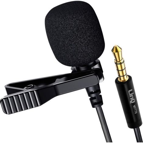 Micro-cravate - LinQ - Jack 3.5mm - Réduction de bruit - 1.5m - Noir
