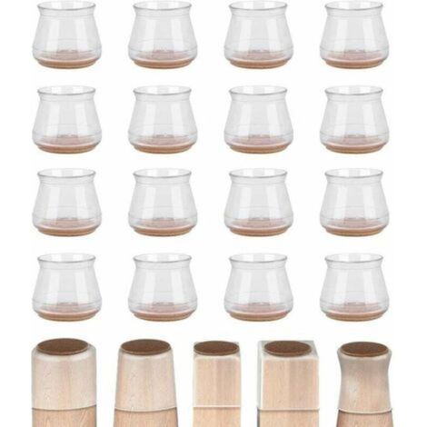 Lot de 16 protections de sol pour pieds de chaise, curseurs de meubles pour sols en bois dur, silicone (18-25 mm).