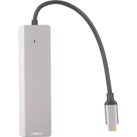 Hub USB 3 ports USB 3.0 avec lecteur de cartes mémoire et vitesse de transmission de 5 Gbit/s. Compatible Plug and Play. Lecteur de cartes mémoire et hub USB-C portable pour ordinateur portable. (1/4)