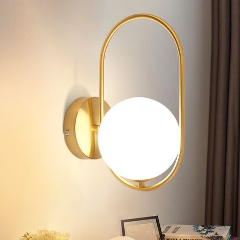 Applique Murale d'intérieur Moderne - ZMH Verre Doré G9 Métal Design Éclairage Mural Salle de Bain Vintage Lampe de Lit Créative pour Salon Chambre Couloir Chambre d'Enfant - Sans Ampoule (1/5)
