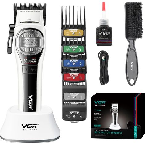 888C Men's Professional Wireless Hair Clipper Charging Station  Men Hair Clipper With External Rotor BLDC Motor, Turbo Function, Hair Clipper With Lighting, LED Display (1/5)