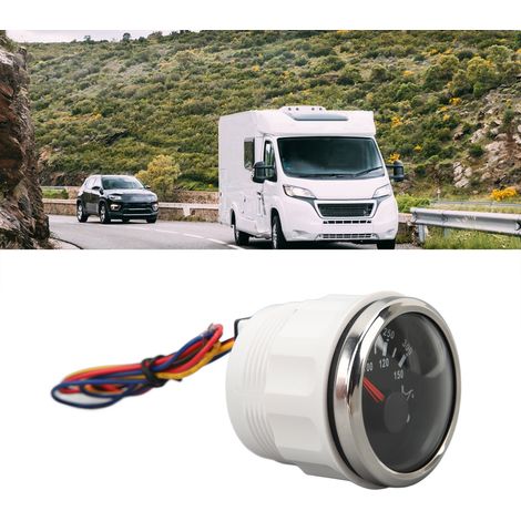 Manomètre de température d'huile à aiguille de 52 mm, 9-32 V CC, double échelle (Celsius et Fahrenheit), idéal pour les camping-cars, les yachts, les bateaux de pêche et les navires. Cadran noir et co (1/5)