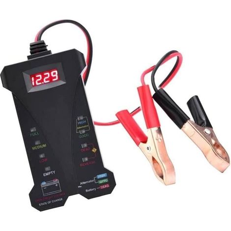 Testeur de batterie de voiture 12V Testeur de batterie numérique Voltmètre et alternateur Digital LCD Display System Analyseur a,85 (1/4)