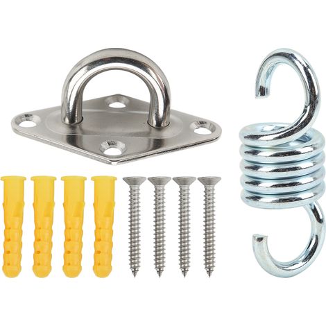 Kit de suspension de plafond en acier inoxydable, capacité de 250 kg, support de suspension avec crochet pour hamac de yoga et balançoire (1/5)
